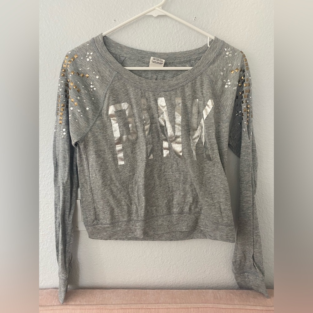 PINK Victoria's Secret Crop Style Long Sleeve Top